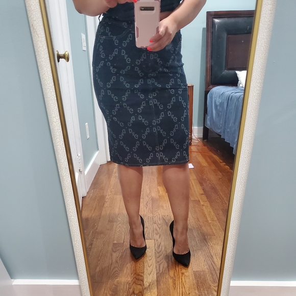 Dolce & Gabanna | Logo print jean skirt - Picture 1 of 7